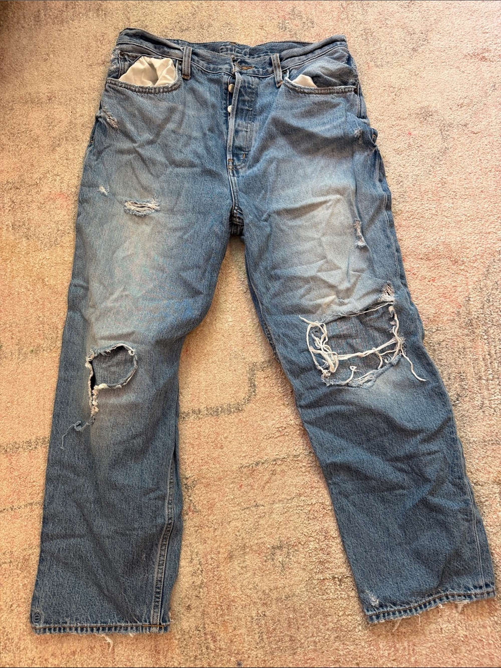 Women’s Distressed Blue Denim Jeans